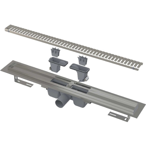 Водоотводящий желоб с порогами для перфорированной решетки ALCAPLAST APZ1SMART-LINE-650