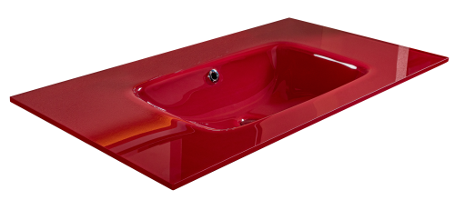 Раковина-столешница стекло 100 см Armadi Art моноблок БОРДО 852-100-BR