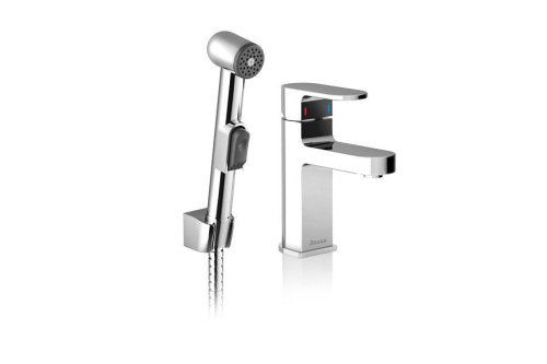 Смеситель для умывальника с гигиеническим душем и настенным держателем Ravak Chrome CR 012.00 X070092