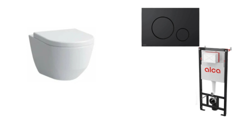 Комплект Чаша Laufen Pro подвесная 8209660000001 + Сиденье LAUFEN Slim Pro 8.9896.6.000.000.1 + Инсталляция Alcaplast AM101/1120-4:1 RU M678-0001