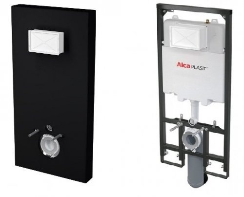 Инсталляция с коробом AlcaPlast Slimbox M1204 (черный)