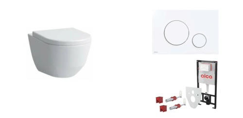 Комплект Чаша Laufen Pro подвесная 8209660000001 + Сиденье LAUFEN Slim Pro 8.9896.6.000.000.1 + Инсталляция AlcaPlast AM101/1120-4:1 RU M670-0001