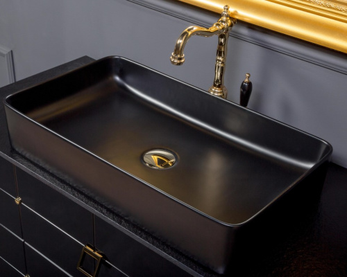 Раковина Керамика прямоугольная черная Armadi Art Vallessi 873