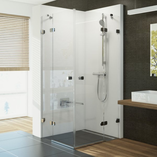 Душевая дверь поворотного типа Ravak Brilliant BSRV4-90, блестящий профиль, прозрачное стекло , 1UV77A00Z1