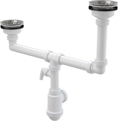 Сифон для двойной мойки AlcaPlast A454P