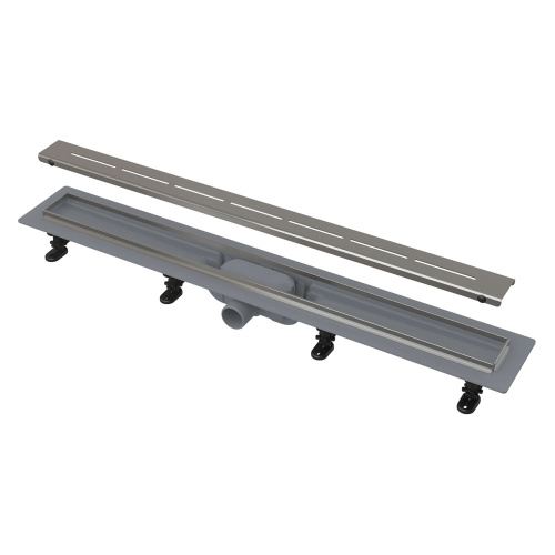 Водоотводящий желоб с порогами из нержавеющей стали для перфорированной решетки ALCAPLAST APZ18-850M