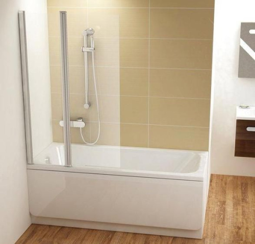 Перегородка (шторка, ширма) на борт ванны  Ravak Supernova CVS2-100 правая белый профиль прозрачное стекло 7QRA0100Z1