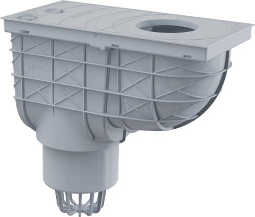 Ливнеотвод 300х155/110 мм сток прямой серый ALCAPLAST AGV1S