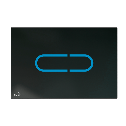 Кнопка управления бесконтактная для инсталляции Slim с подсветкой стекло-черный ALCAPLAST NIGHT LIGHT-1-SLIM