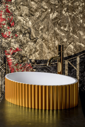 Раковина Armadi Art Canale рифл глянец Золото 878-G