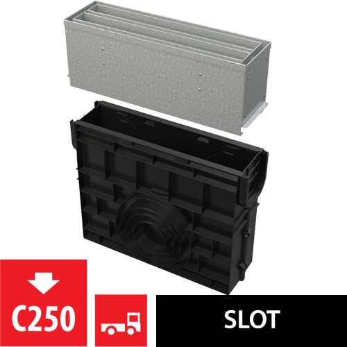 Пескоуловитель для дренажного канала с щелевой симметричной сервисной надставкой 160 мм оцинкованная сталь ALCAPLAST AVZ101R-R124R