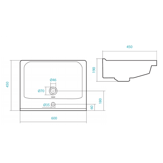 Раковина мебельная Santek Миранда 600 450 интернет магазин сантехники BATHPOINT