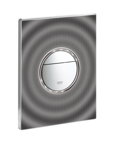 Панель смыва для унитаза GROHE Nova Cosmopolitan с графическим принтом, хром и черная графика (Surf) (38869XG0)