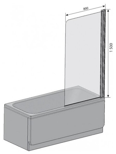 Душевая шторка CVS1-80R Ravak Chrome  80 интернет магазин сантехники BATHPOINT