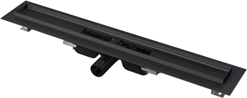 Водоотводящий желоб с порогами и гидрозатвором нержавейка ALCAPLAST APZ101BLACK-650 горизонтальный выпуск DN40