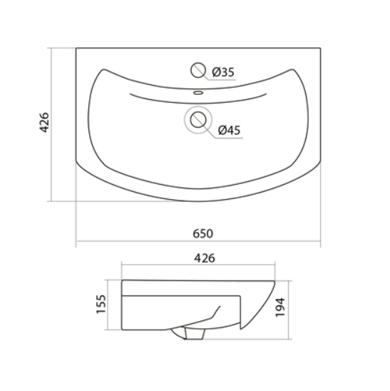 Раковина мебельная Santek Балтика 194 650 интернет магазин сантехники BATHPOINT