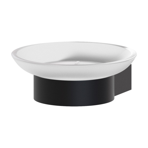 Держатель с мыльницей (матовое стекло, черный) (ARTWELLE)