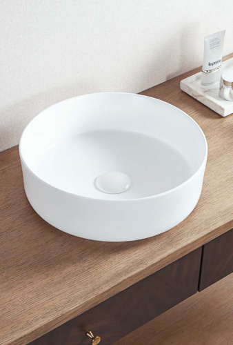 Раковина чаша круглая Керамика матовая белая d36 Armadi Art 884