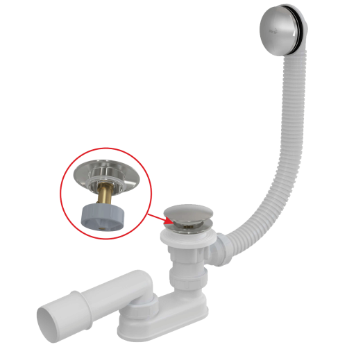 Сифон для ванны Click Clack металл AlcaPlast A504CKM-100