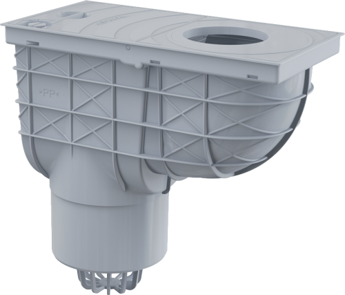 Ливнеотвод 300х155/125 мм сток прямой серый ALCAPLAST AGV2S