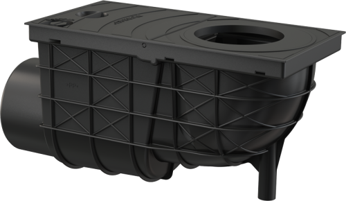 Ливнеотвод 300х155/110 мм сток боковой черный ALCAPLAST AGV3