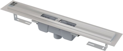 Водоотводящий желоб с порогами и гидрозатвором нержавейка ALCAPLAST APZ1001-850 вертикальный выпуск DN50