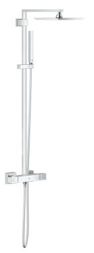 Душевая система с термостатом для настенного монтажа, GROHE Euphoria Cube System 230, хром, (26087000)