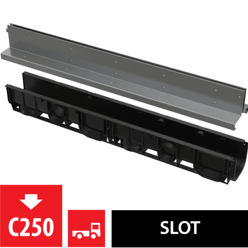 Щелевой дренажный канал с симметричной надставкой 100 мм нержавеющая сталь ALCAPLAST AVZ101-R323