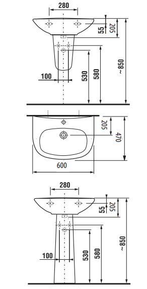 Раковина для пьедестала Jika Zeta 470 600 интернет магазин сантехники BATHPOINT