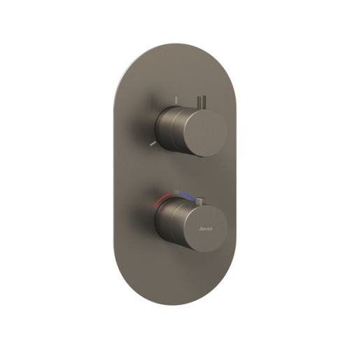 Смеситель термостат Ravak Espirit ES 067.20GB.O3 для ванны/душа, встраиваемый, 3 потребителя, графит X070326