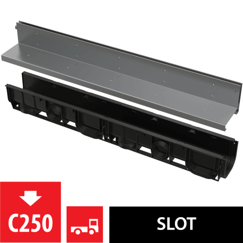 Щелевой дренажный канал с асимметричной надставкой 100 мм нержавеющая сталь ALCAPLAST AVZ101-R321