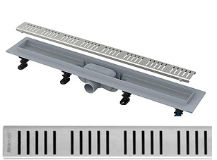 Водоотводящий желоб с порогами гидрозатвором и решеткой ALCAPLAST APZ10-850M SIMPLE горизонтальный выпуск DN40