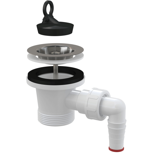 Донный клапан для раковины 6/4" с пластмассовой peшeткой DN70 AlcaPlast A33P