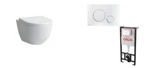 Комплект Чаша Laufen Pro подвесная 8209660000001 + Сиденье LAUFEN Slim Pro 8.9896.6.000.000.1 + Инсталляция AlcaPlast AM101/1120-4:1 RU M671-0001