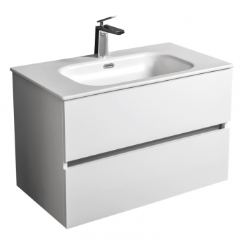 Тумба без раковины Armadi Art Vallessi 80*46 см белый 2 полки 837-080-W