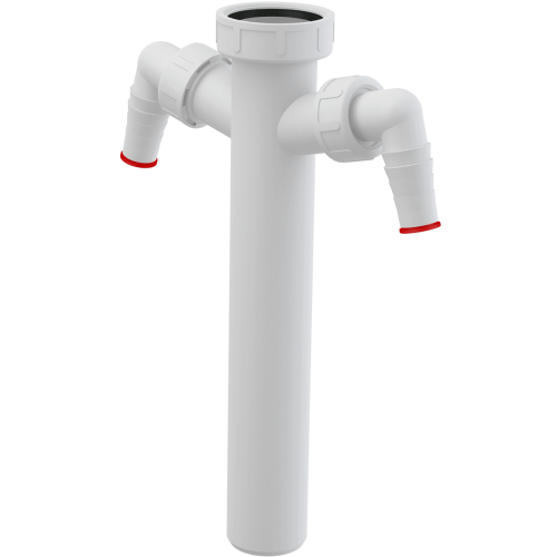 Патрубок с накидной гайкой 6/4" и двумя штуцерами AlcaPlast A44M-DN40