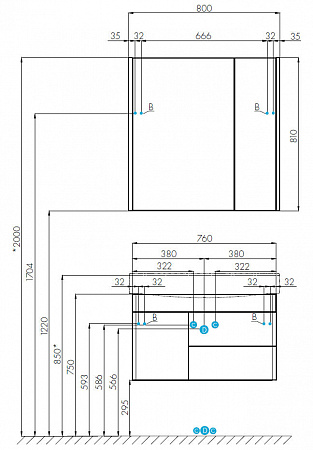 Зеркальный шкаф Aquaton Беверли 15 80 интернет магазин сантехники BATHPOINT