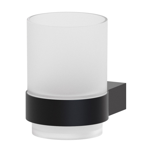 Держатель со стаканом (матовое стекло, черный) (ARTWELLE)