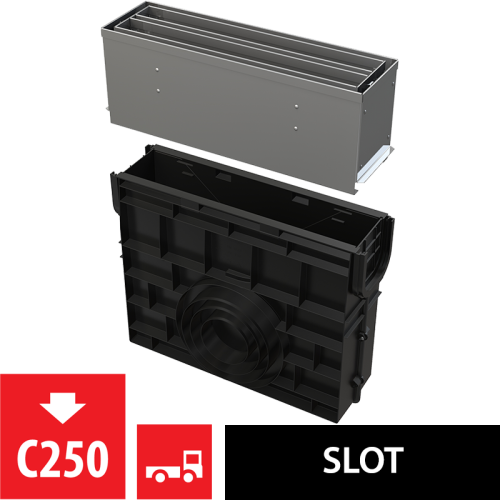 Пескоуловитель для дренажного канала с щелевой симметричной сервисной надставкой 160 мм ALCAPLAST AVZ101R-R324R