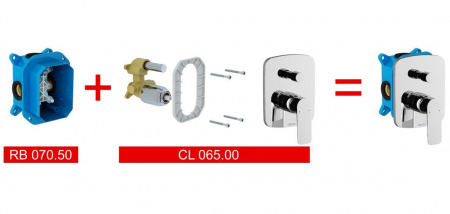 Смеситель скрытого монтажа Ravak Classic CL 065.00 с переключателем X070088 интернет магазин сантехники BATHPOINT