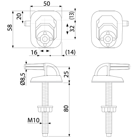 Петли для сидения A60 ALCAPLAST P0009-ND интернет магазин сантехники BATHPOINT