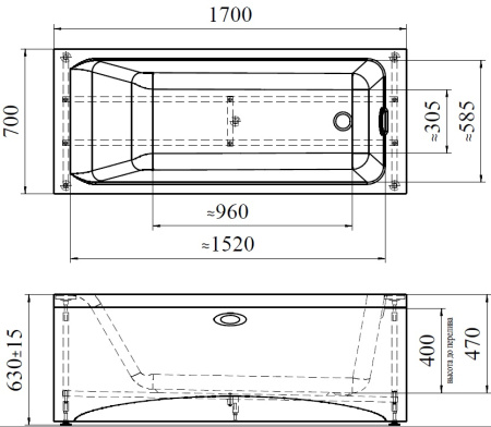 Акриловая ванна Агата 175х75, каркас интернет магазин сантехники BATHPOINT