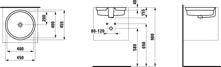 Раковина Laufen Living city 40 8.1343.9.000.109.1 интернет магазин сантехники BATHPOINT