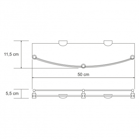 Kammel K-8344 Полка стеклянная с бортиком интернет магазин сантехники BATHPOINT