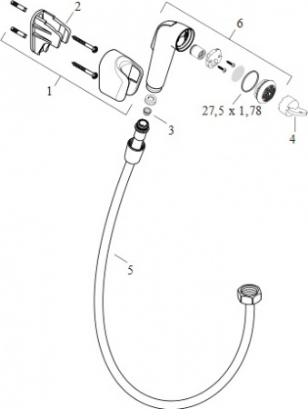 Гигиенический душ Hansgrohe 32127000 интернет магазин сантехники BATHPOINT