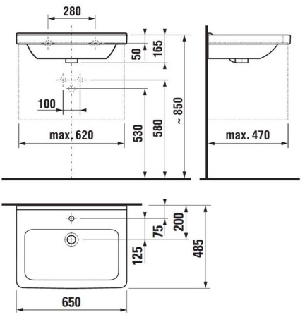 Раковина Jika Cubito 65 8.1042.4.000.104.1 интернет магазин сантехники BATHPOINT