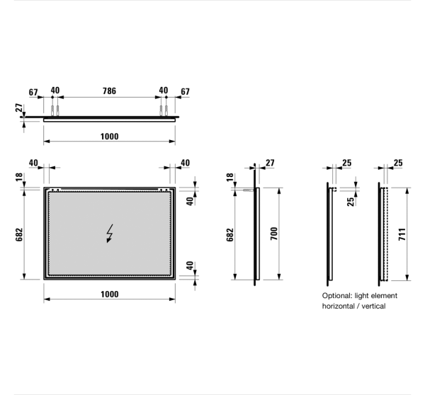 Подсветка Laufen Frame 1000 25 интернет магазин сантехники BATHPOINT