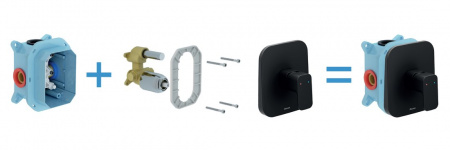 Комплект со смесителем скрытого монтажа RAVAK 10° Free TD F 066.20 без переключателя ванна/душ, черный матовый интернет магазин сантехники BATHPOINT