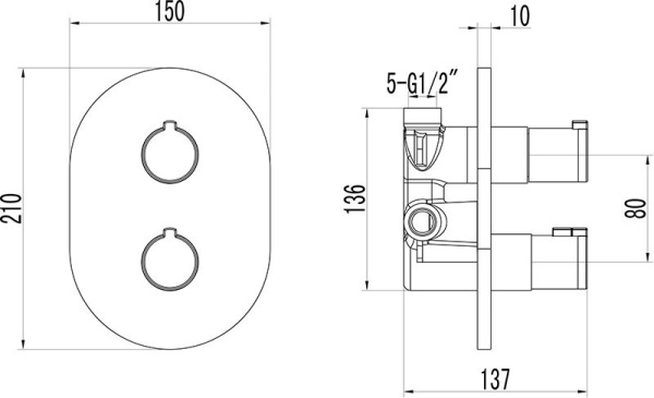 Смеситель термостатический Ravak Chrome 21 15 интернет магазин сантехники BATHPOINT