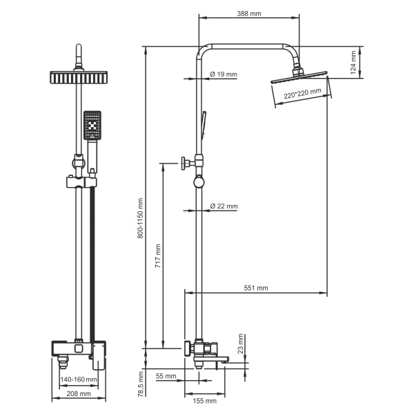 Сифон для ванны с напуском воды через перелив WasserKRAFT Душевые системы  20.8 интернет магазин сантехники BATHPOINT